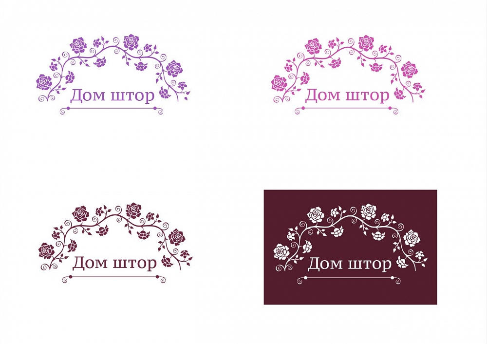 Поиск форм по выбранной концепции - разработка логотипа и фирменного стиля для салона текстиля Дом штор, веб-студия Хорошие решения